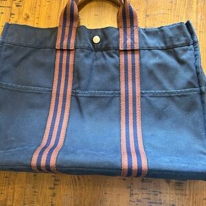 Hermes Navy and Brown unisex tote bag
